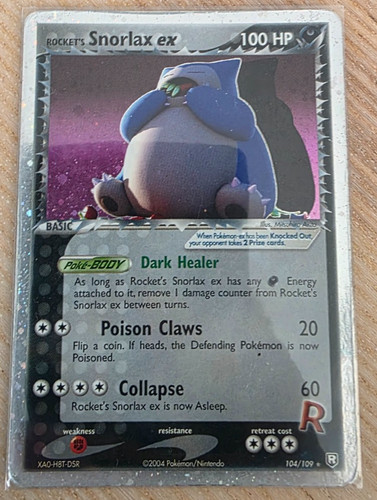 Carta pokemon rocket snorlax - pokemon, rocket's