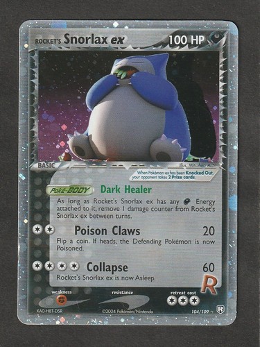 Rocket snorlax 104 109 - ex, 104/109