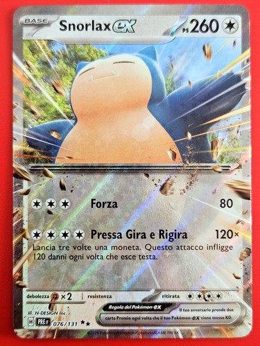 Carta pokemon snorlax - snorlax, ex